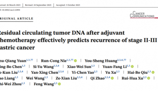 国内首个前瞻性胃癌MRD队列研究成果发布：MRD监测术后复发性能优异